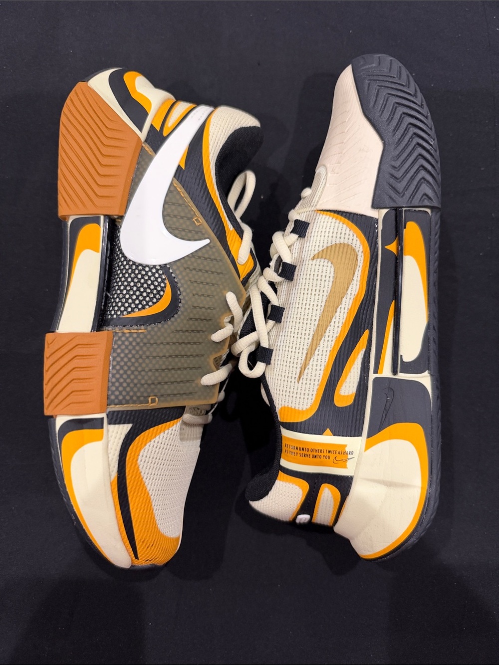 Nike Women’s Cream Orange Black Low-Top Sneakers